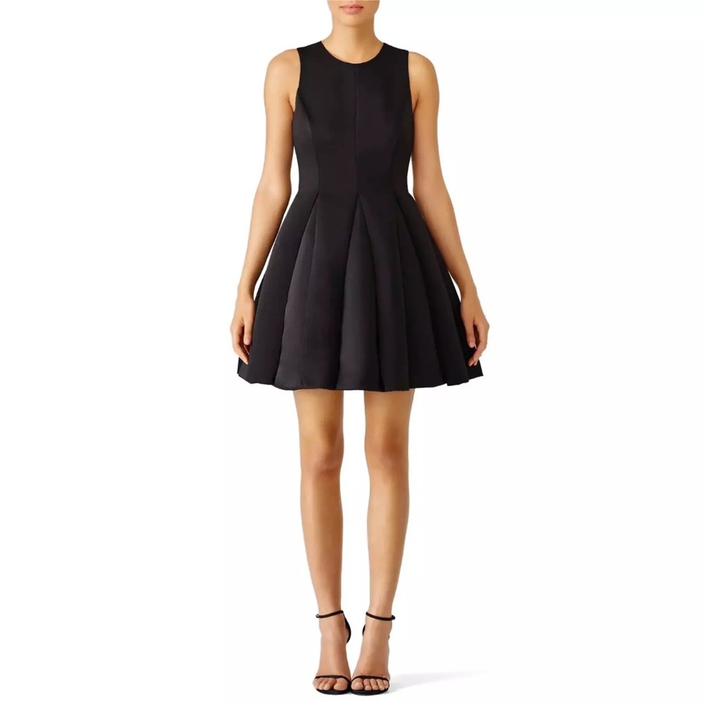 Halston Heritage black pleated dress size 0.